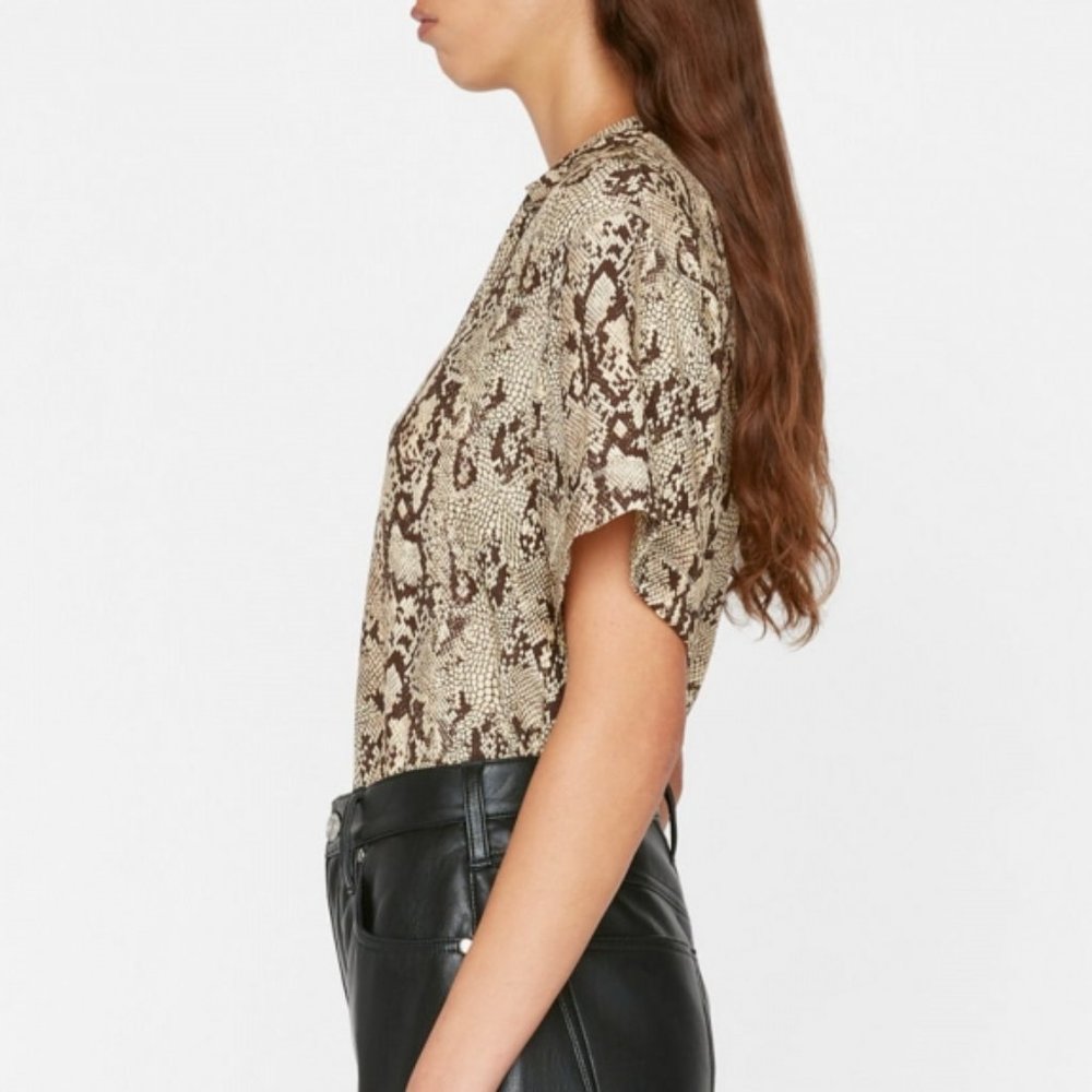 NWT Frame V-Neck Ladder Stitch Popover - Picture 3 of 6